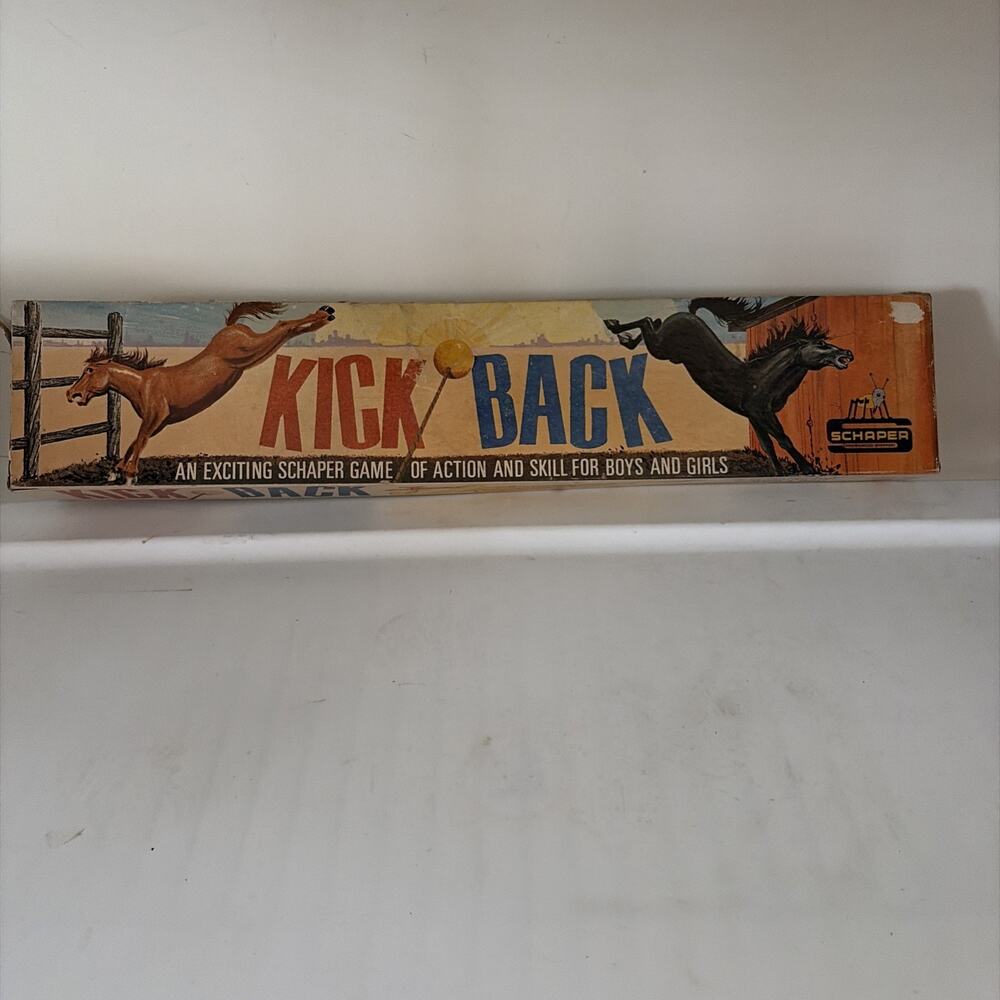 Vintage Schaper Kick Back Game of Action & Skill Sealed In Box 1965 Box Damaged